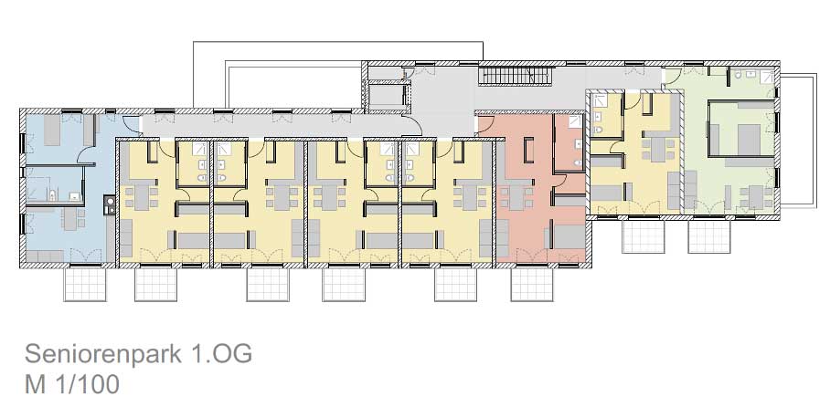 Das 1. Obergeschoss des Seniorenparks